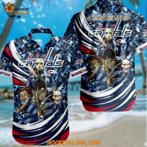 Washington Capitals Special Movies Character Halloween Design Hawaiian Button Shirt