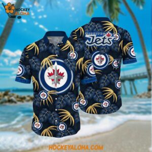 Winnipeg Jets Hawaiian Shirt Tropical Motifs Summer Hawaiian Shirt