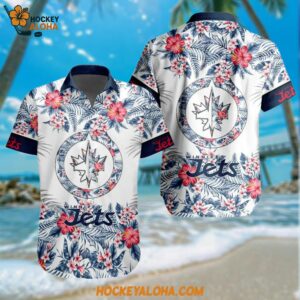 Winnipeg Jets Special Flower Tropical Design Hawaiian Button Shirt