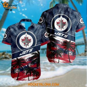 Winnipeg Jets Special Palm Tree Hawaiian Button Shirt