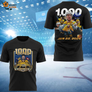 Nashville Predators Roman Josi 1000 Nhl Games 2026 Two Sided Shirt