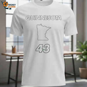 Quinn Hughes 43 Minnesota Wild Map Quinnesota State Of Hockey Shirt 1