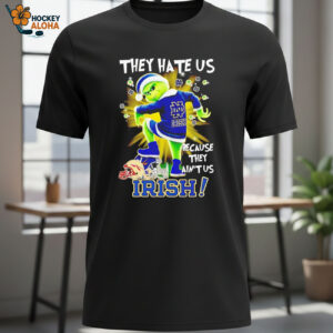 Grinch They Hate Us Because Aint Us Notre Dame Fighting Irish Christmas Shirt 1