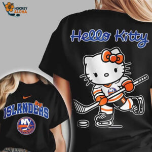 Hello Kitty New York Islanders Hockey Graphic Two Sided Shirt