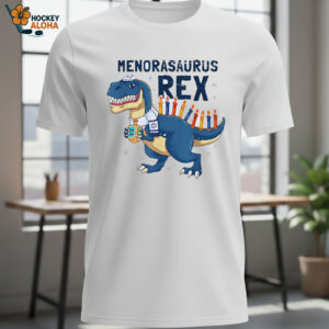 Menorasaurus Rex Dinosaur Hanukkah Shirt 1