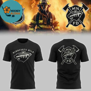 Minnesota Wild Firefighter Appreciation Night 2026 Nhl All Black Two Sided Shirt