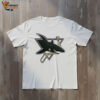 San Jose Sharks Logo Biting Hockey Stick Triangle Graphic Sports Shirt 3